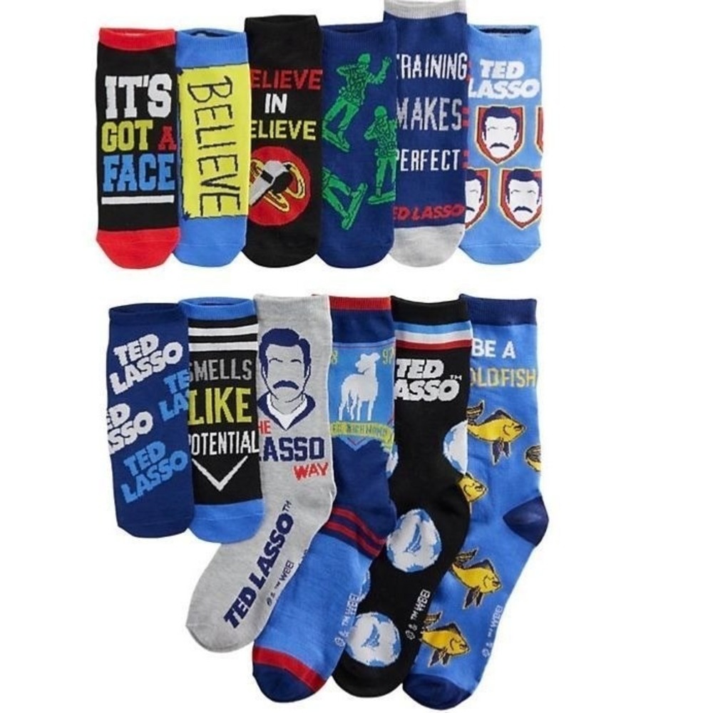 Men's 12 Days of Socks Ted Lasso New in Box Shoe Size 6-12